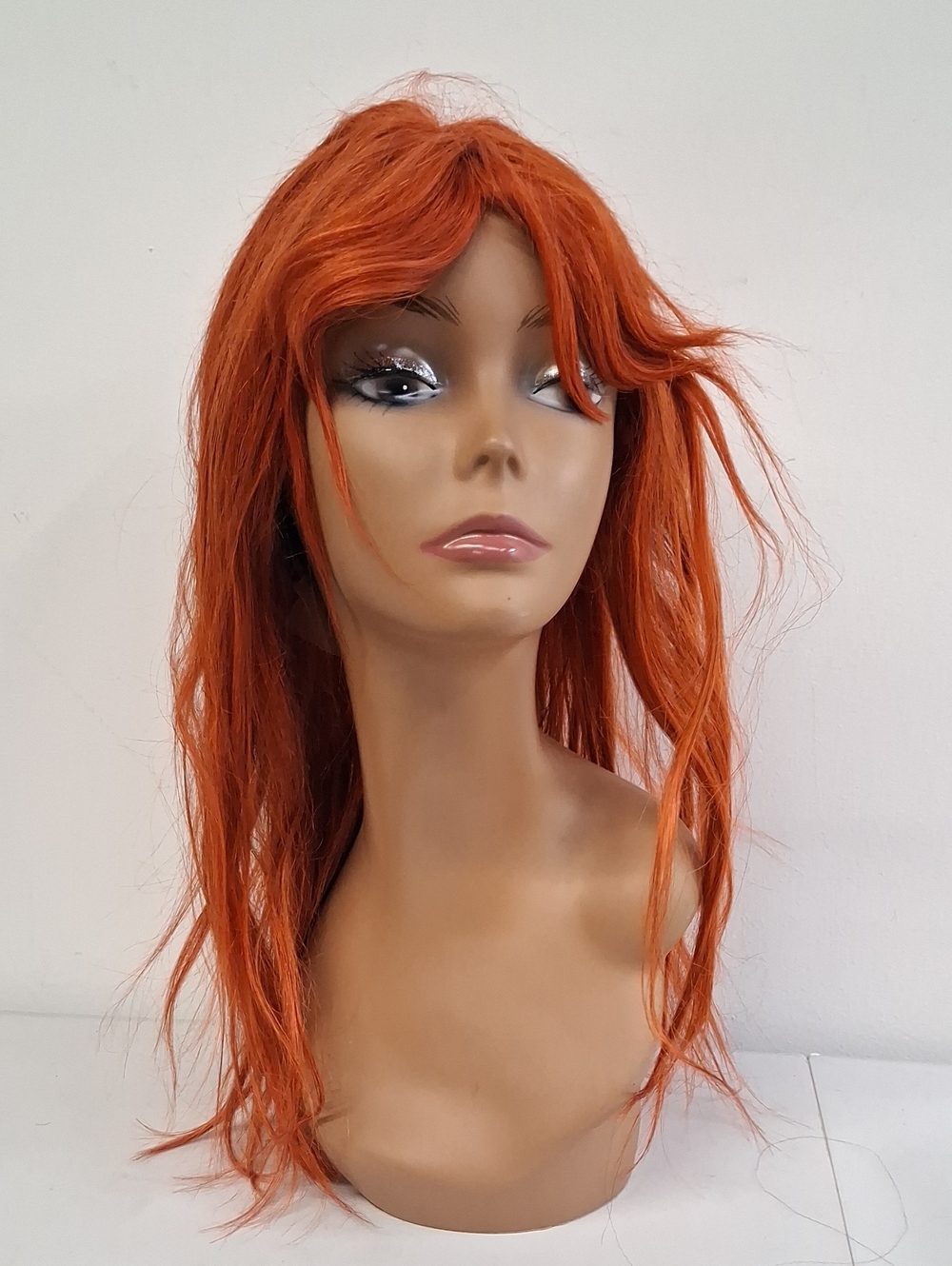 NWOT Synthetic Long Red-Orange Wig with Bangs